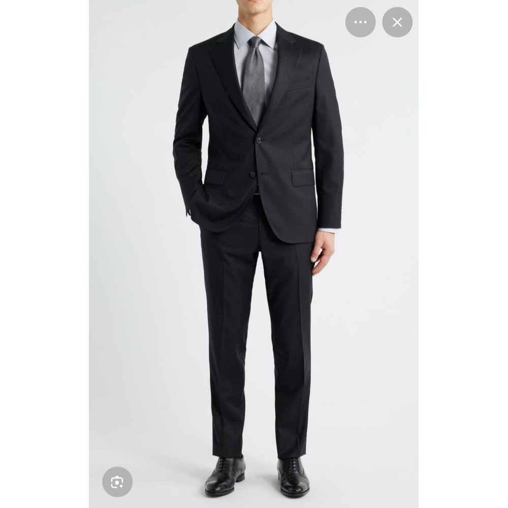 Peter Millar Men's Dress Pants Black Flat Front Straight Leg 40x30
